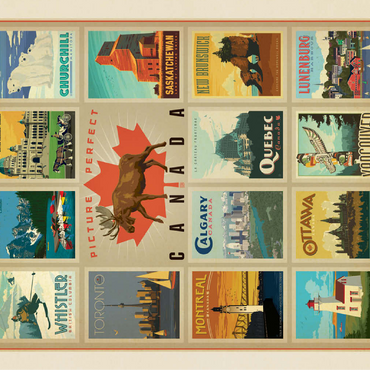 Canada Travel, Collage, Vintage Poster 100 Jigsaw Puzzle 3D Modell