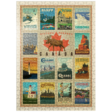 puzzleplate Canada Travel, Collage, Vintage Poster 500 Jigsaw Puzzle