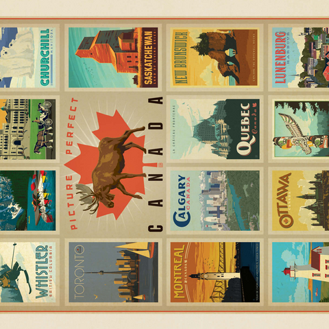 Canada Travel, Collage, Vintage Poster 500 Jigsaw Puzzle 3D Modell