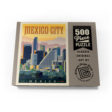 Mexico: Mexico City, Vintage Poster 500 Jigsaw Puzzle box view3