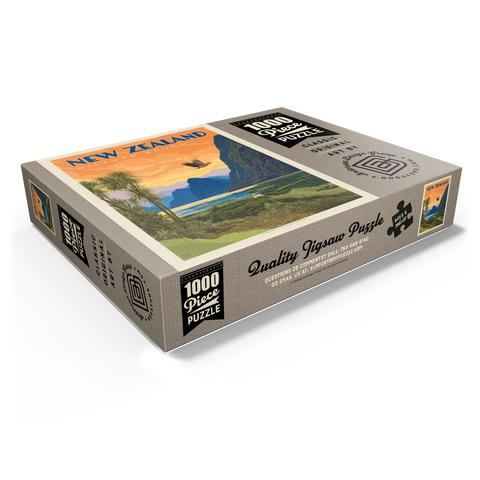 New Zealand: Milford Sound, Vintage Poster 1000 Jigsaw Puzzle box view1