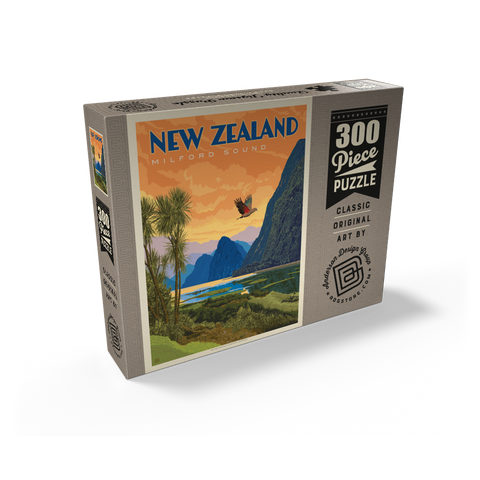 New Zealand: Milford Sound, Vintage Poster 300 Jigsaw Puzzle box view2