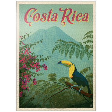 puzzleplate Costa Rica: Toucan in the jungle, Vintage Poster 1000 Jigsaw Puzzle