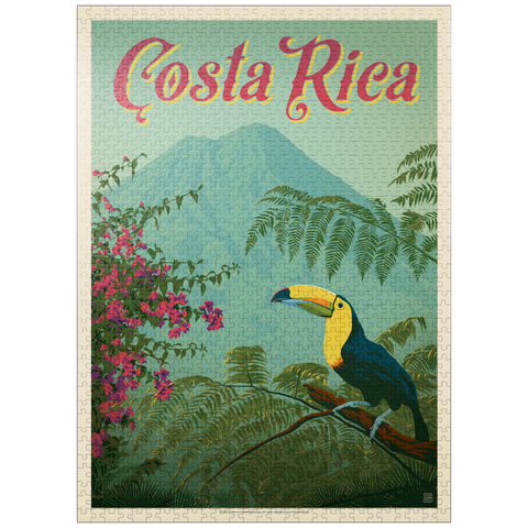 puzzleplate Costa Rica: Toucan in the jungle, Vintage Poster 1000 Jigsaw Puzzle