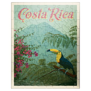 puzzleplate Costa Rica: Toucan in the jungle, Vintage Poster 100 Jigsaw Puzzle