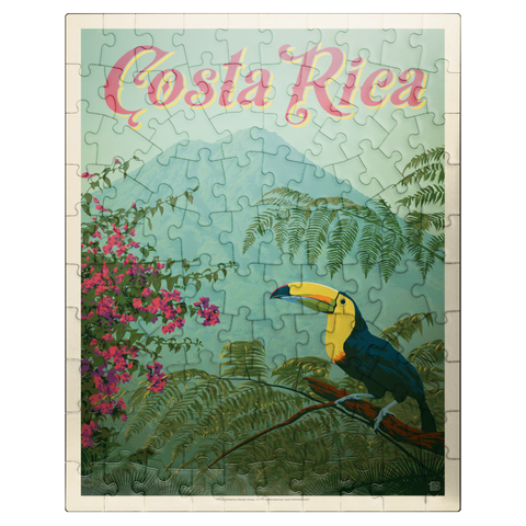 puzzleplate Costa Rica: Toucan in the jungle, Vintage Poster 100 Jigsaw Puzzle