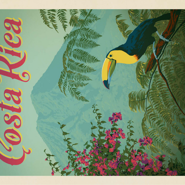 Costa Rica: Toucan in the jungle, Vintage Poster 100 Jigsaw Puzzle 3D Modell