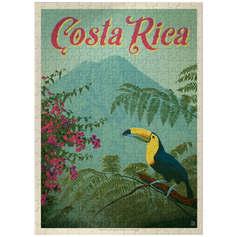 puzzleplate Costa Rica: Toucan in the jungle, Vintage Poster 300 Jigsaw Puzzle