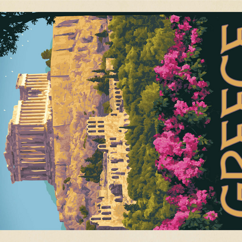 Greece: The Parthenon, Vintage Poster 1000 Jigsaw Puzzle 3D Modell