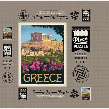 Greece: The Parthenon, Vintage Poster 1000 Jigsaw Puzzle box 3D Modell