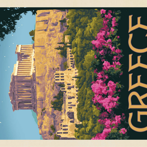 Greece: The Parthenon, Vintage Poster 100 Jigsaw Puzzle 3D Modell
