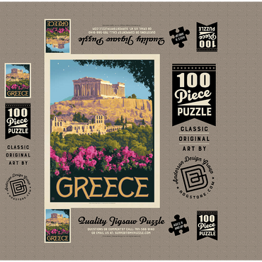Greece: The Parthenon, Vintage Poster 100 Jigsaw Puzzle box 3D Modell