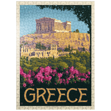 puzzleplate Greece: The Parthenon, Vintage Poster 500 Jigsaw Puzzle