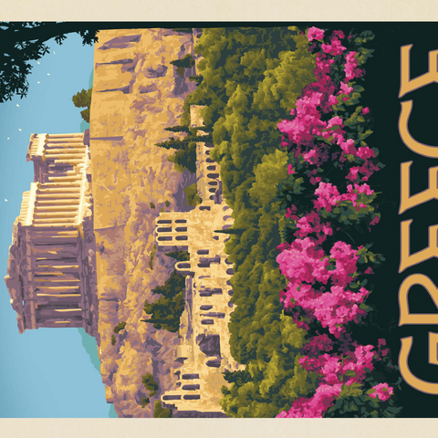 Greece: The Parthenon, Vintage Poster 500 Jigsaw Puzzle 3D Modell
