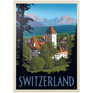 puzzleplate Switzerland, Vintage Travel Poster 1000 Jigsaw Puzzle