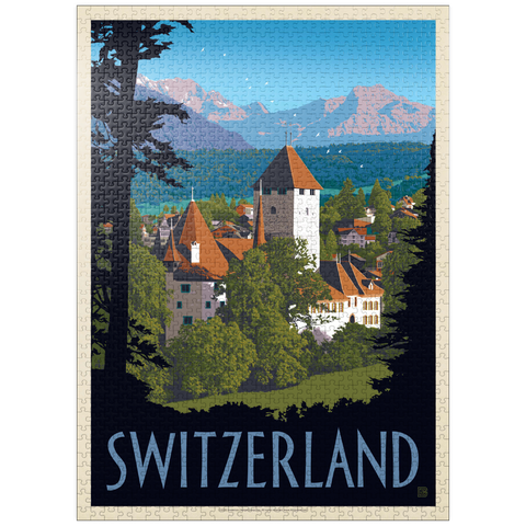 puzzleplate Switzerland, Vintage Travel Poster 1000 Jigsaw Puzzle