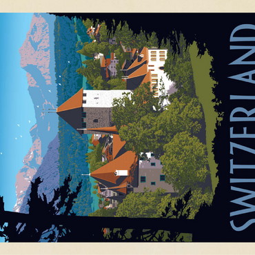 Switzerland, Vintage Travel Poster 100 Jigsaw Puzzle 3D Modell