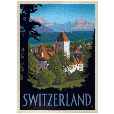 puzzleplate Switzerland, Vintage Travel Poster 300 Jigsaw Puzzle