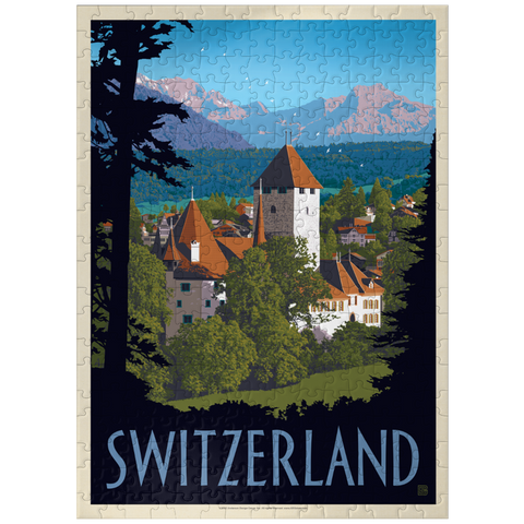 puzzleplate Switzerland, Vintage Travel Poster 300 Jigsaw Puzzle
