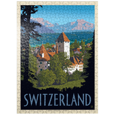 puzzleplate Switzerland, Vintage Travel Poster 500 Jigsaw Puzzle