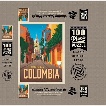 Colombia: Cartagena, Vintage Poster 100 Jigsaw Puzzle box 3D Modell