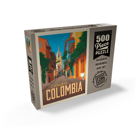 Colombia: Cartagena, Vintage Poster 500 Jigsaw Puzzle box view2