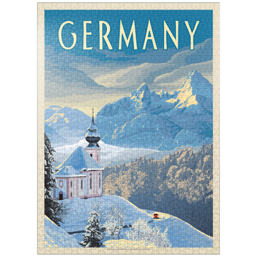 puzzleplate Germany: Bavarian Alps, Vintage Poster 1000 Jigsaw Puzzle