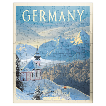 puzzleplate Germany: Bavarian Alps, Vintage Poster 100 Jigsaw Puzzle