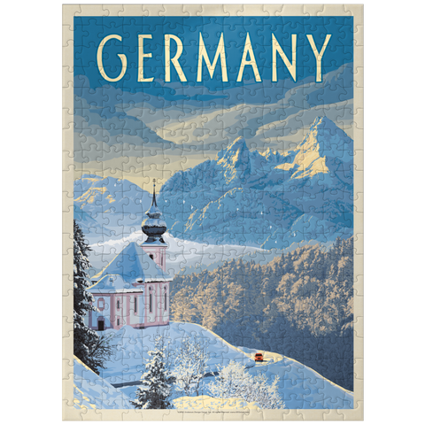 puzzleplate Germany: Bavarian Alps, Vintage Poster 300 Jigsaw Puzzle