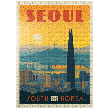 puzzleplate South Korea: Seoul, Vintage Poster 500 Jigsaw Puzzle