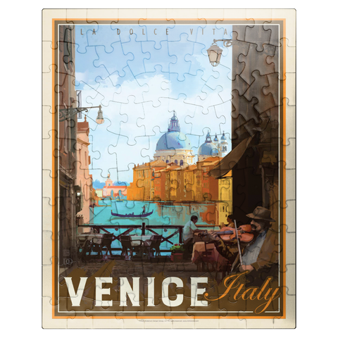 puzzleplate Italy, Venice: La Dolce Vita, Vintage Poster 100 Jigsaw Puzzle