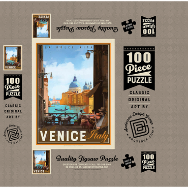 Italy, Venice: La Dolce Vita, Vintage Poster 100 Jigsaw Puzzle box 3D Modell