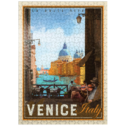 puzzleplate Italy, Venice: La Dolce Vita, Vintage Poster 500 Jigsaw Puzzle