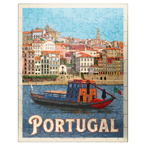 puzzleplate Portugal: Porto District, Vintage Poster 100 Jigsaw Puzzle