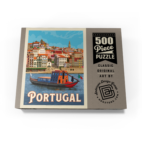 Portugal: Porto District, Vintage Poster 500 Jigsaw Puzzle box view3