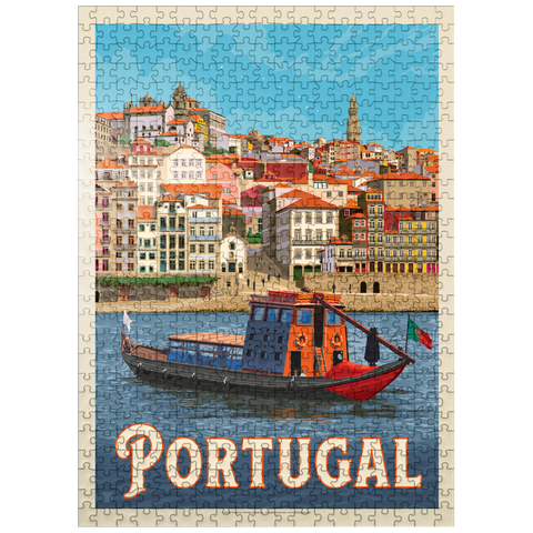 puzzleplate Portugal: Porto District, Vintage Poster 500 Jigsaw Puzzle
