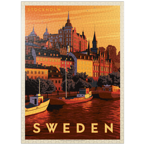 puzzleplate Sweden: Stockholm, Vintage Poster 1000 Jigsaw Puzzle