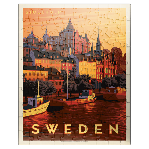 puzzleplate Sweden: Stockholm, Vintage Poster 100 Jigsaw Puzzle