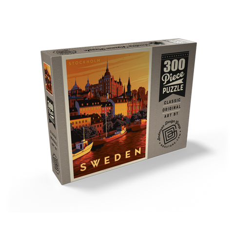Sweden: Stockholm, Vintage Poster 300 Jigsaw Puzzle box view2