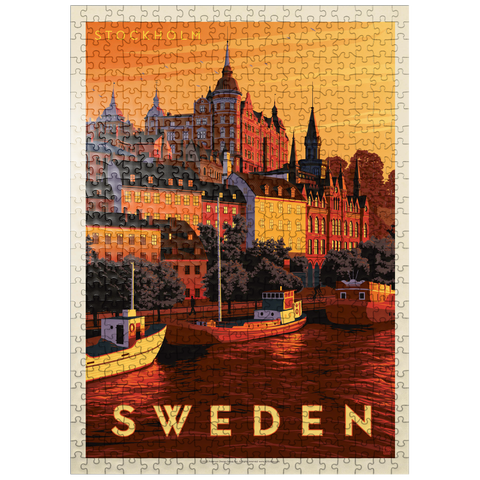puzzleplate Sweden: Stockholm, Vintage Poster 500 Jigsaw Puzzle