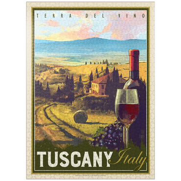 puzzleplate Italy, Tuscany: Terra Del Vino, Vintage Poster 1000 Jigsaw Puzzle