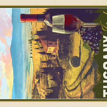 Italy, Tuscany: Terra Del Vino, Vintage Poster 1000 Jigsaw Puzzle 3D Modell