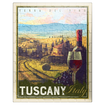 puzzleplate Italy, Tuscany: Terra Del Vino, Vintage Poster 100 Jigsaw Puzzle