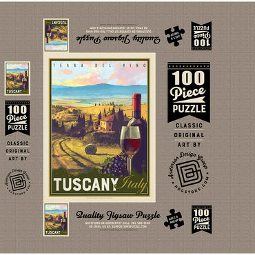 Italy, Tuscany: Terra Del Vino, Vintage Poster 100 Jigsaw Puzzle box 3D Modell