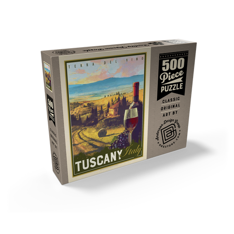 Italy, Tuscany: Terra Del Vino, Vintage Poster 500 Jigsaw Puzzle box view2