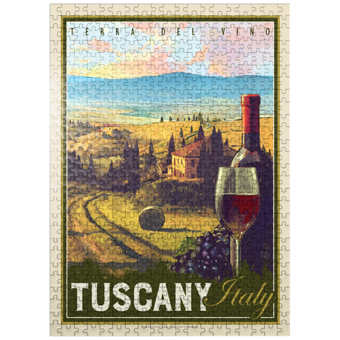 puzzleplate Italy, Tuscany: Terra Del Vino, Vintage Poster 500 Jigsaw Puzzle