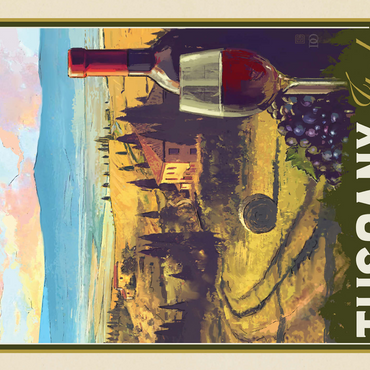 Italy, Tuscany: Terra Del Vino, Vintage Poster 500 Jigsaw Puzzle 3D Modell