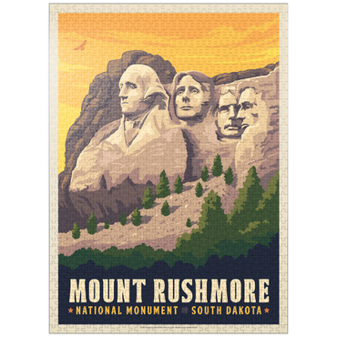 puzzleplate Mt Rushmore National Memorial: Side View, Vintage Poster 1000 Jigsaw Puzzle