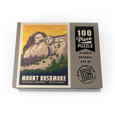 Mt Rushmore National Memorial: Side View, Vintage Poster 100 Jigsaw Puzzle box view3