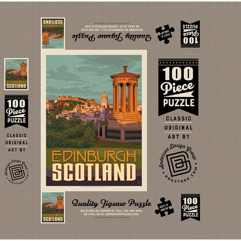 Scotland: Edinburgh, Vintage Poster 100 Jigsaw Puzzle box 3D Modell